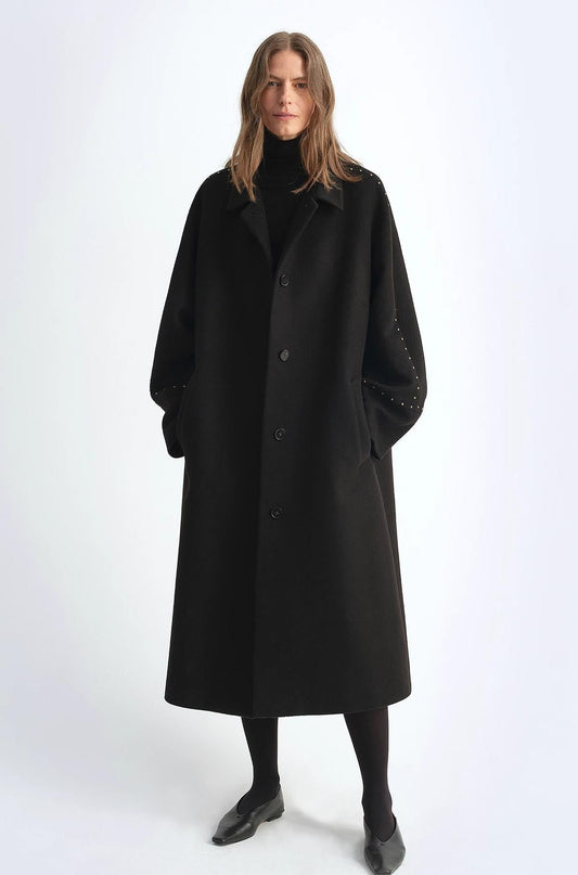 Women’s Long Wool Coat – NOIR SILHOUETTE