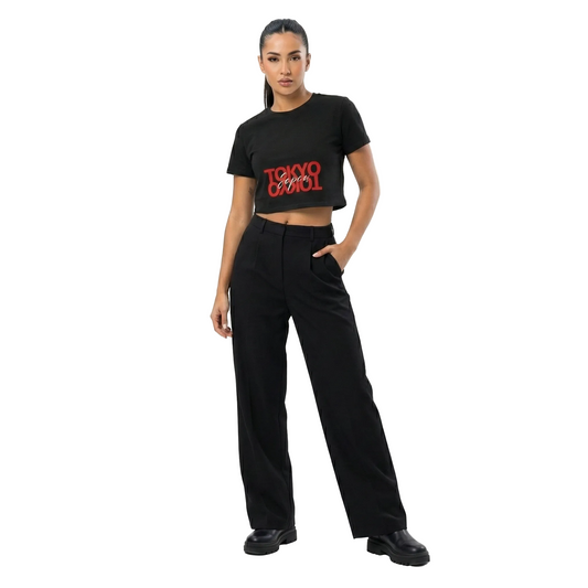 Tokyo Mirror Graphic Crop Tee