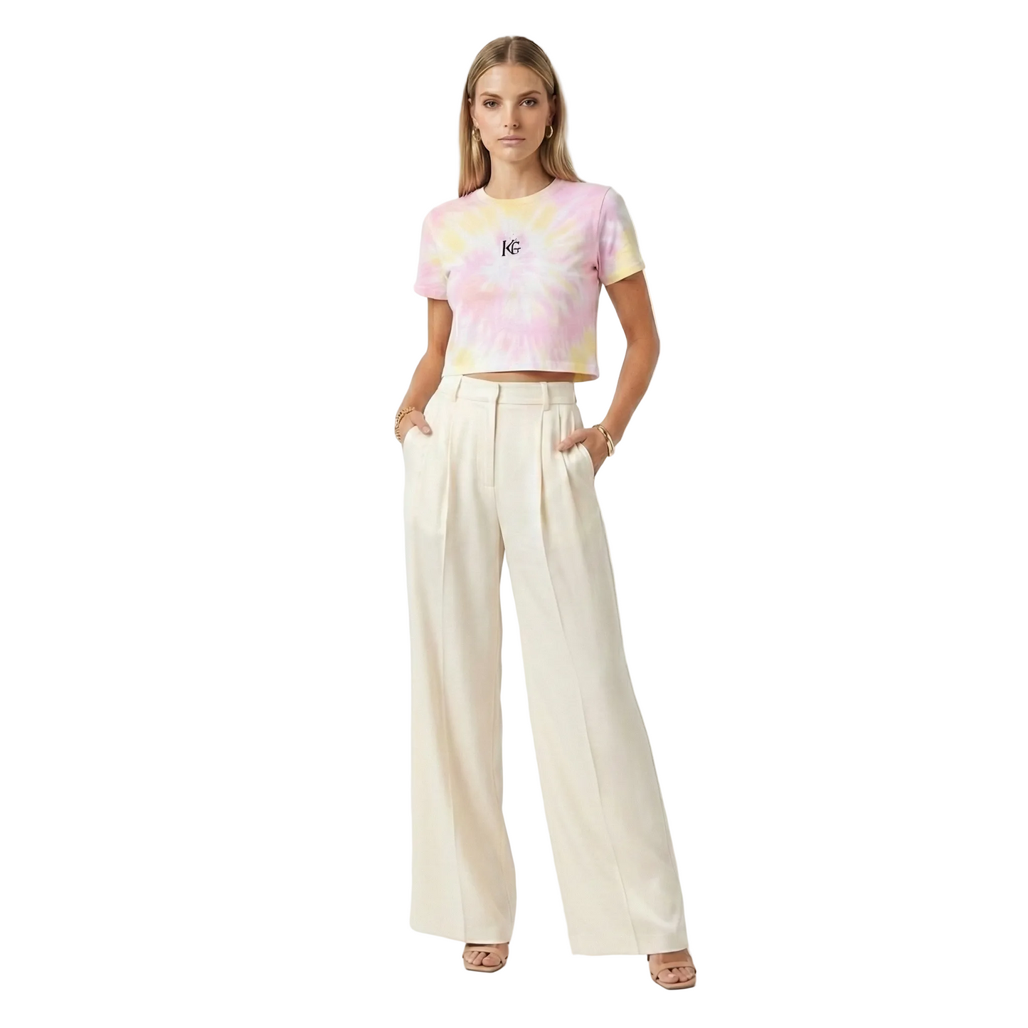 Tie-Dye Crop Tee — Pastel Spiral