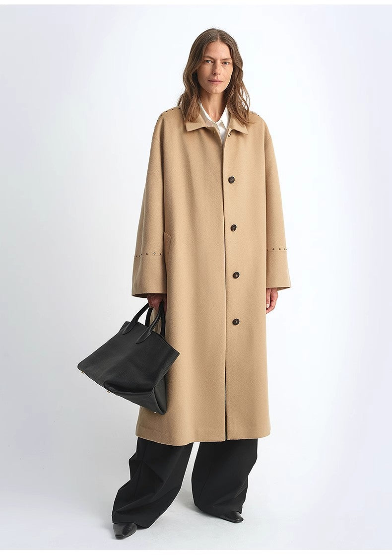 Women’s Long Wool Coat – NOIR SILHOUETTE