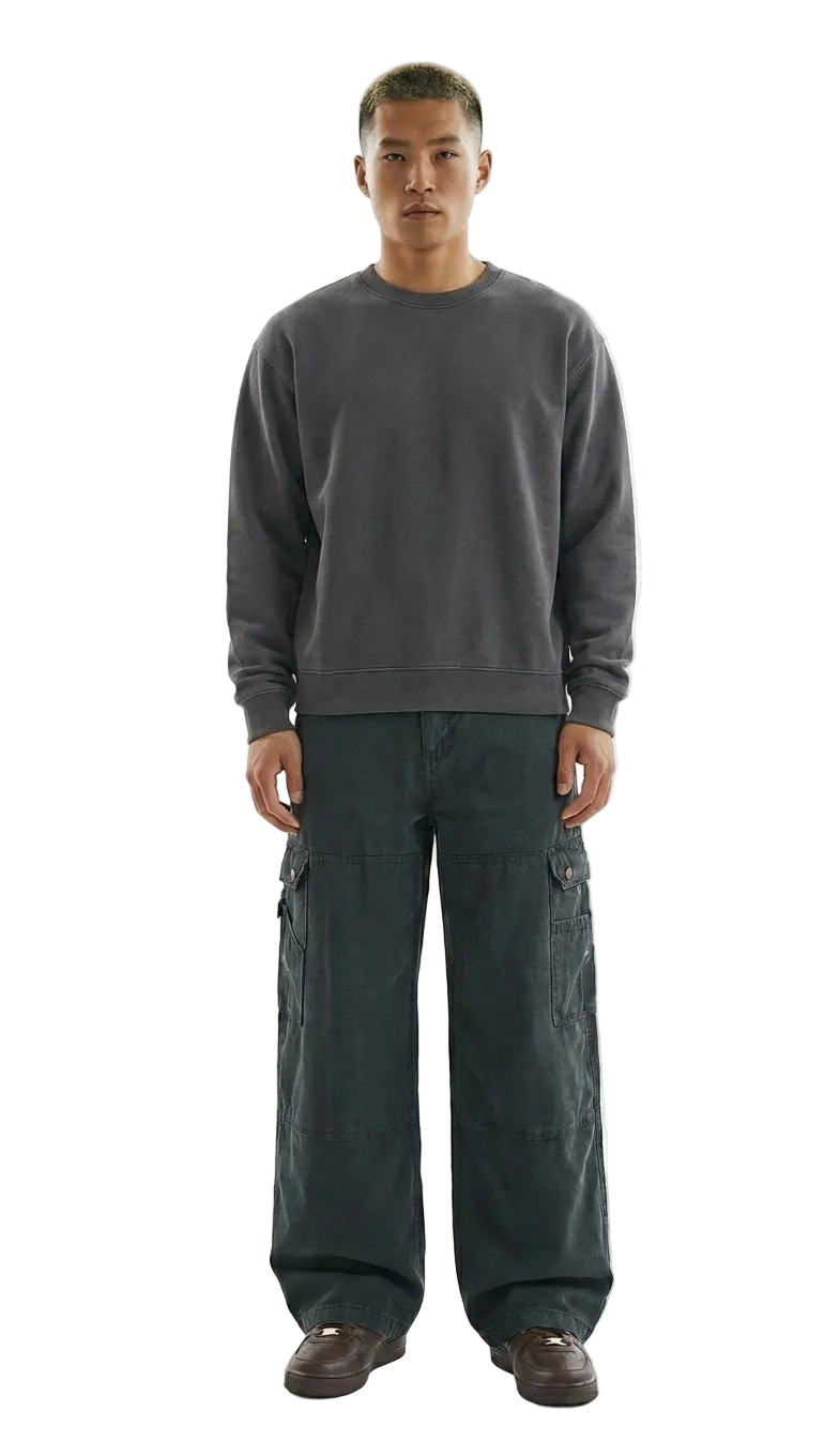 House of Garmr Vintage Wash Wide-Leg Cargo Trousers