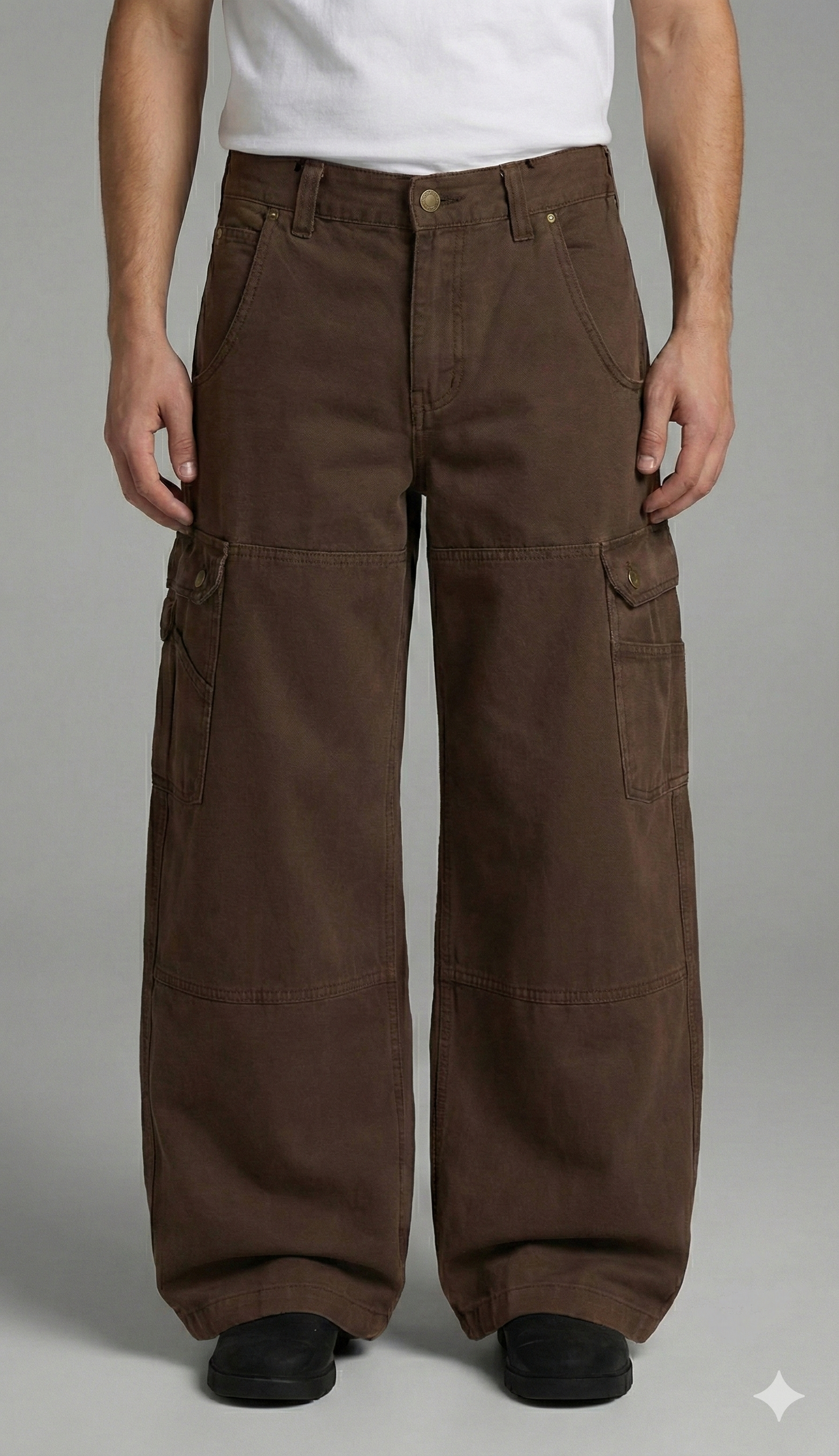 House of Garmr Vintage Wash Wide-Leg Cargo Trousers