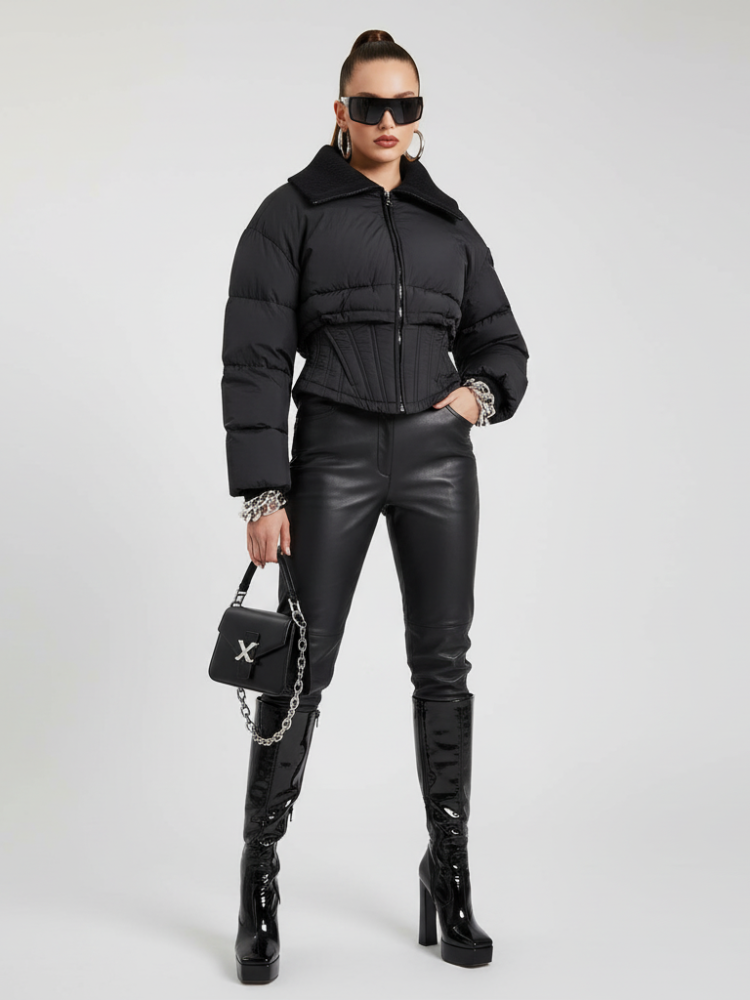 Women’s Quilted Cropped Bomber Jacket – SOHO FORM