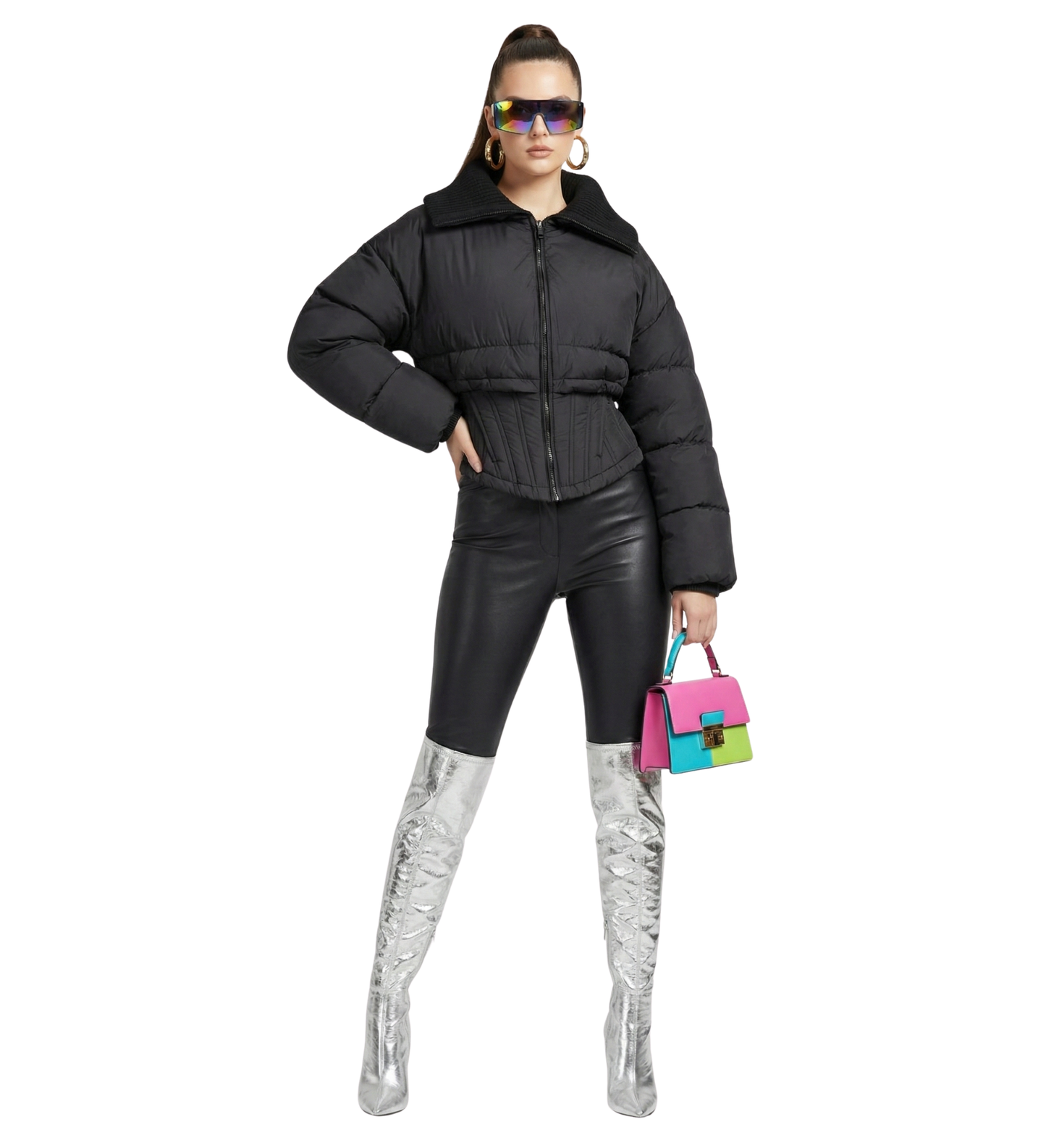 Women’s Quilted Cropped Bomber Jacket – SOHO FORM